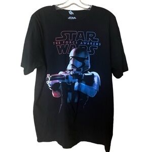 Star Wars The Force Awakens Storm Trooper Black Graphic Tee‎ Size XL